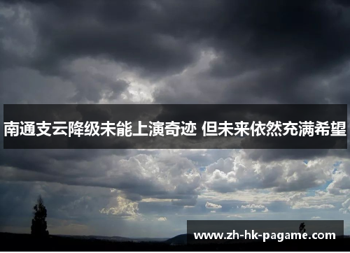 南通支云降级未能上演奇迹 但未来依然充满希望