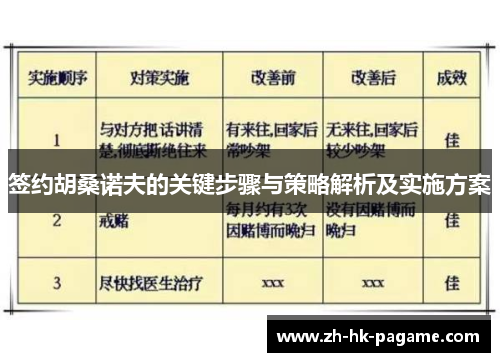 签约胡桑诺夫的关键步骤与策略解析及实施方案